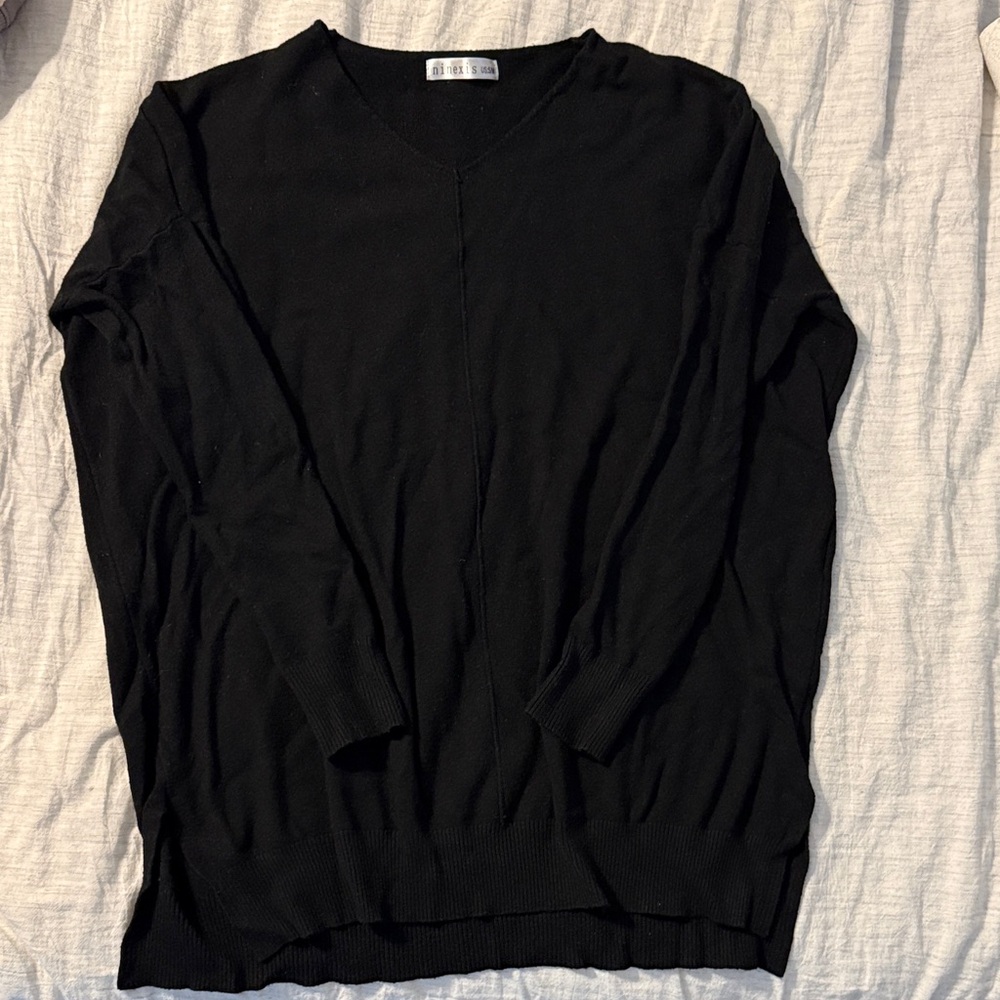Elegant Black V-Neck Sweater for Women